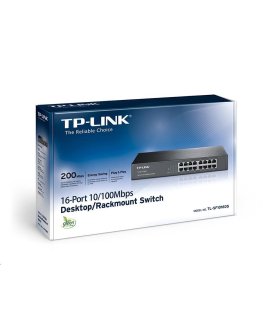 TP-LINK TL-SF1016DS 16-Port 10/100Mbps Tak ve Kullan %70 En. Tasarruflu 13" Rackmount Switch