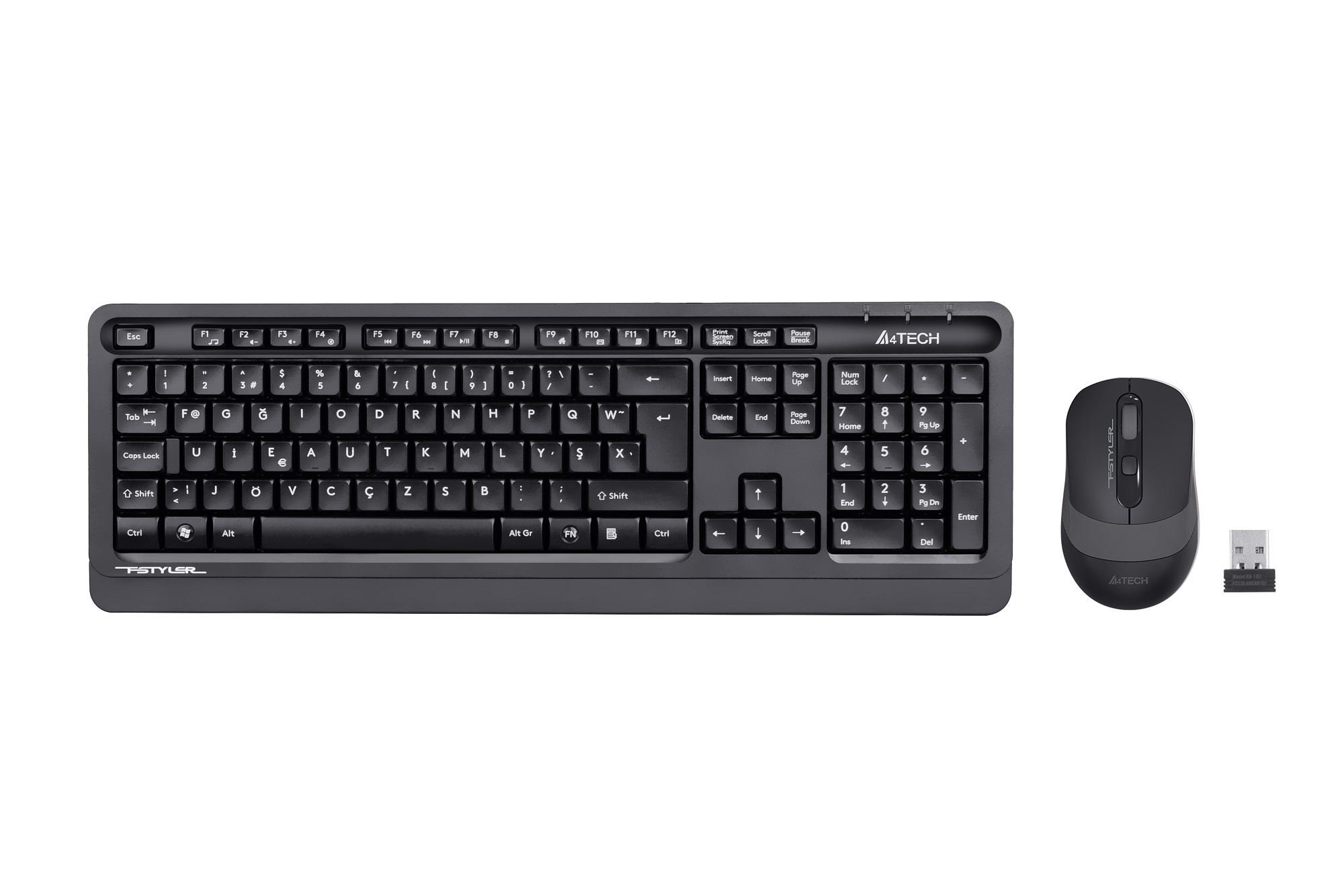 A4 TECH FG1010-F-GREY A4 TECH FG1010 (F) 2.4Ghz GRİ FN-MM Klavye +Optik Mouse 2000DPI