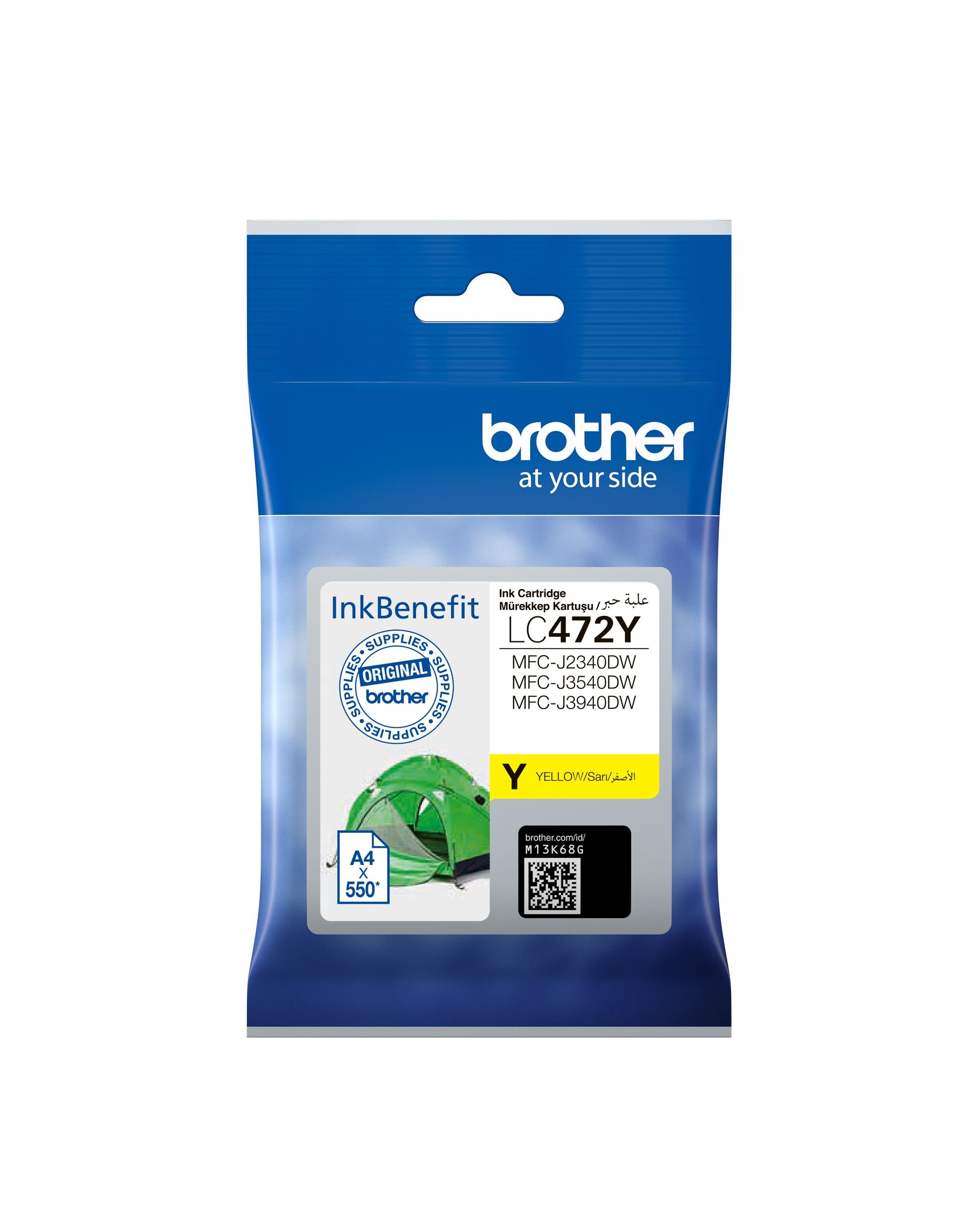 BROTHER LC472Y 550 Sayfa Sarı Kartus