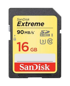 SANDISK SDSDXNE-016G-GNCIN 16 GB Extreme SDHC 90 MB Class 10 UHS I SD-MMC Kart