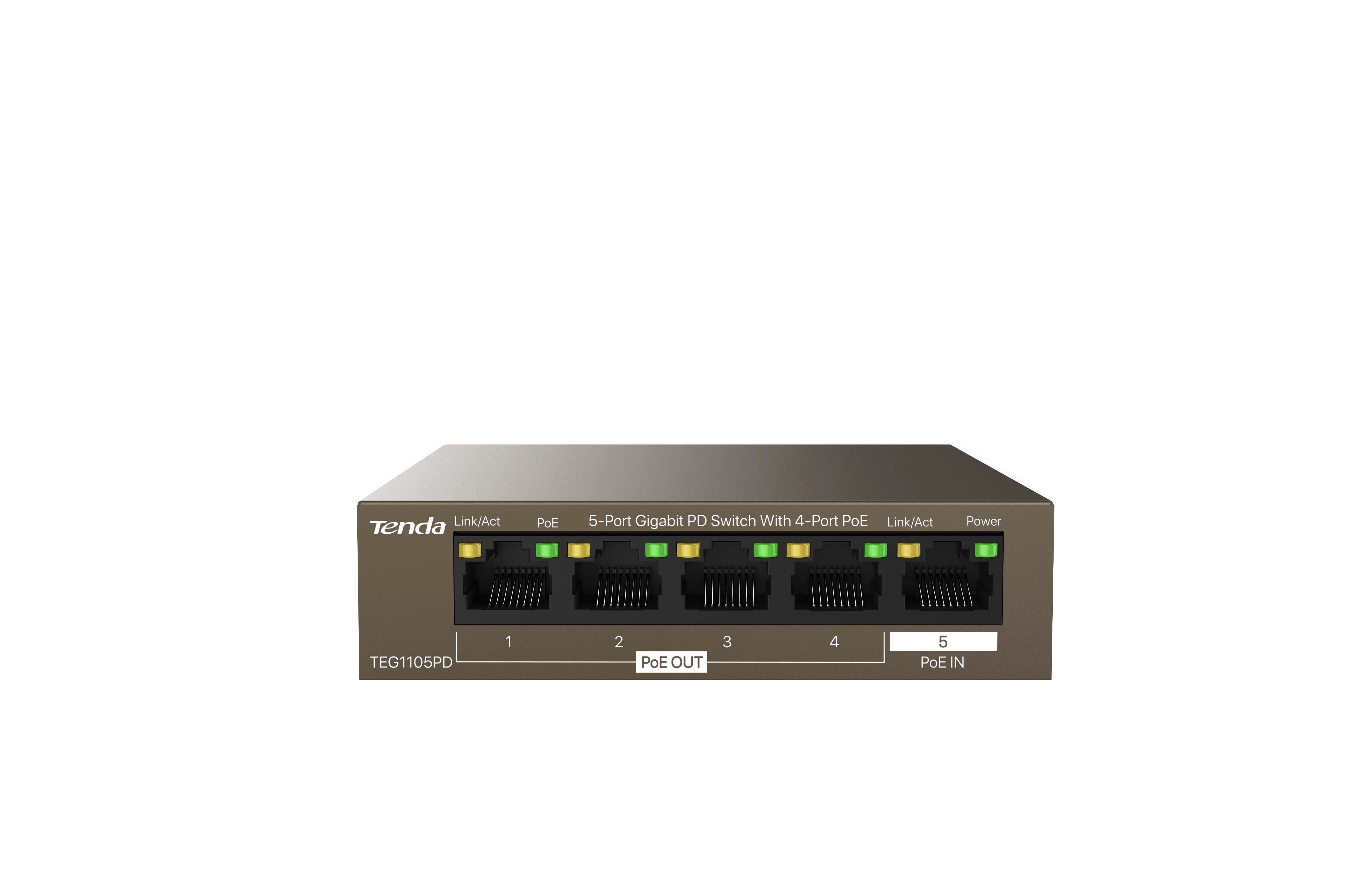 TENDA TEG1105PD TEG1105PD 5-Port Gigabit PD Switch With 4-Port PoE