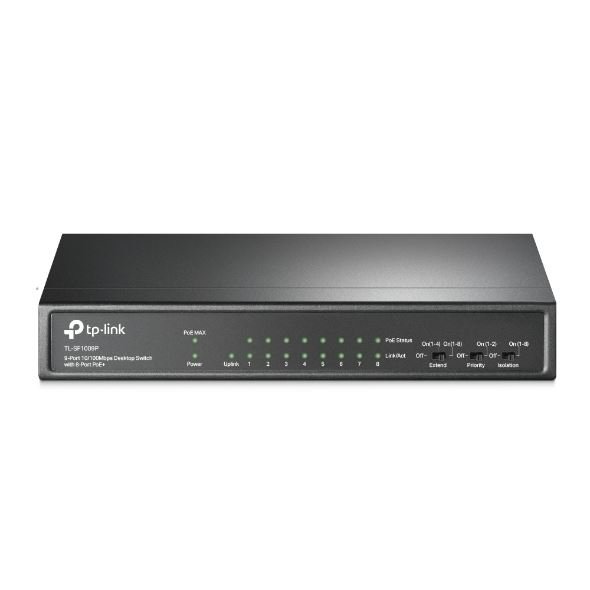 OMADA TL-SF1009P TL-SF1009P 9-Port 10/100Mbps Desktop Switch with 8-Port PoE+